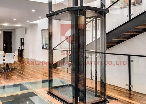 2 - 4 طبقه آسانسور خانه شیشه ای داخلی، سفارشی سازی فولاد ضد زنگ