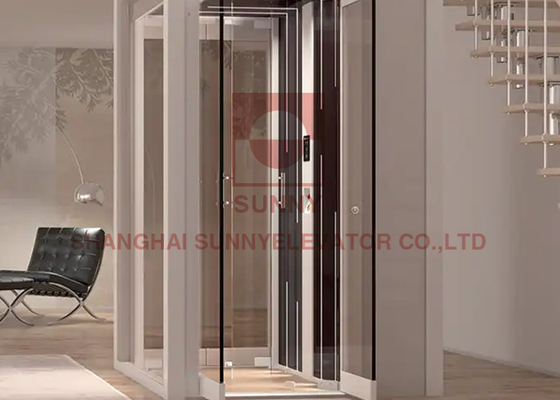 آسانسور هیدرولیک شیشه ای لوکس با فولاد ضد زنگ و آلیاژ آلومینیوم با کیفیت بالا