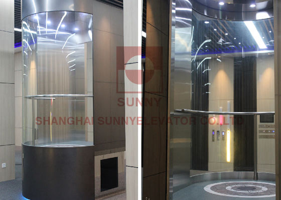 آسانسور پانورامای شیشه ای ضد زنگ Tetragonal 2100 کیلوگرم با MR / MRL