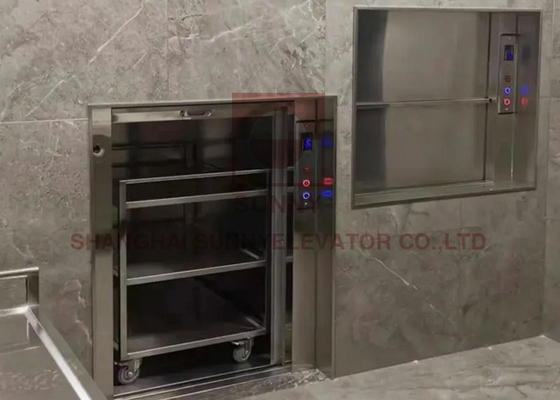 0.4m/S آشپزخانه مواد غذایی Dumbwaiter آسانسور با فن آوری تعدیل فرکانس VVVF