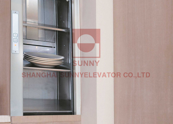 250kg بار 0.4m/S سرعت آشپزخانه آسانسور Dumbwaiter آسانسور با درب کنار